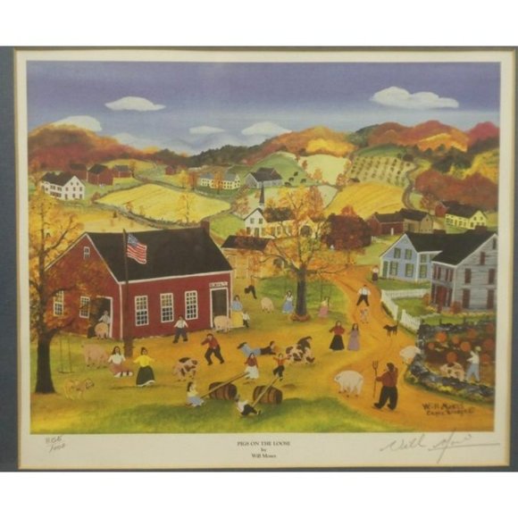 Will Moses "Pigs on the Loose" Limited Edition Pencil Signed Print Framed - Picture 2 of 10